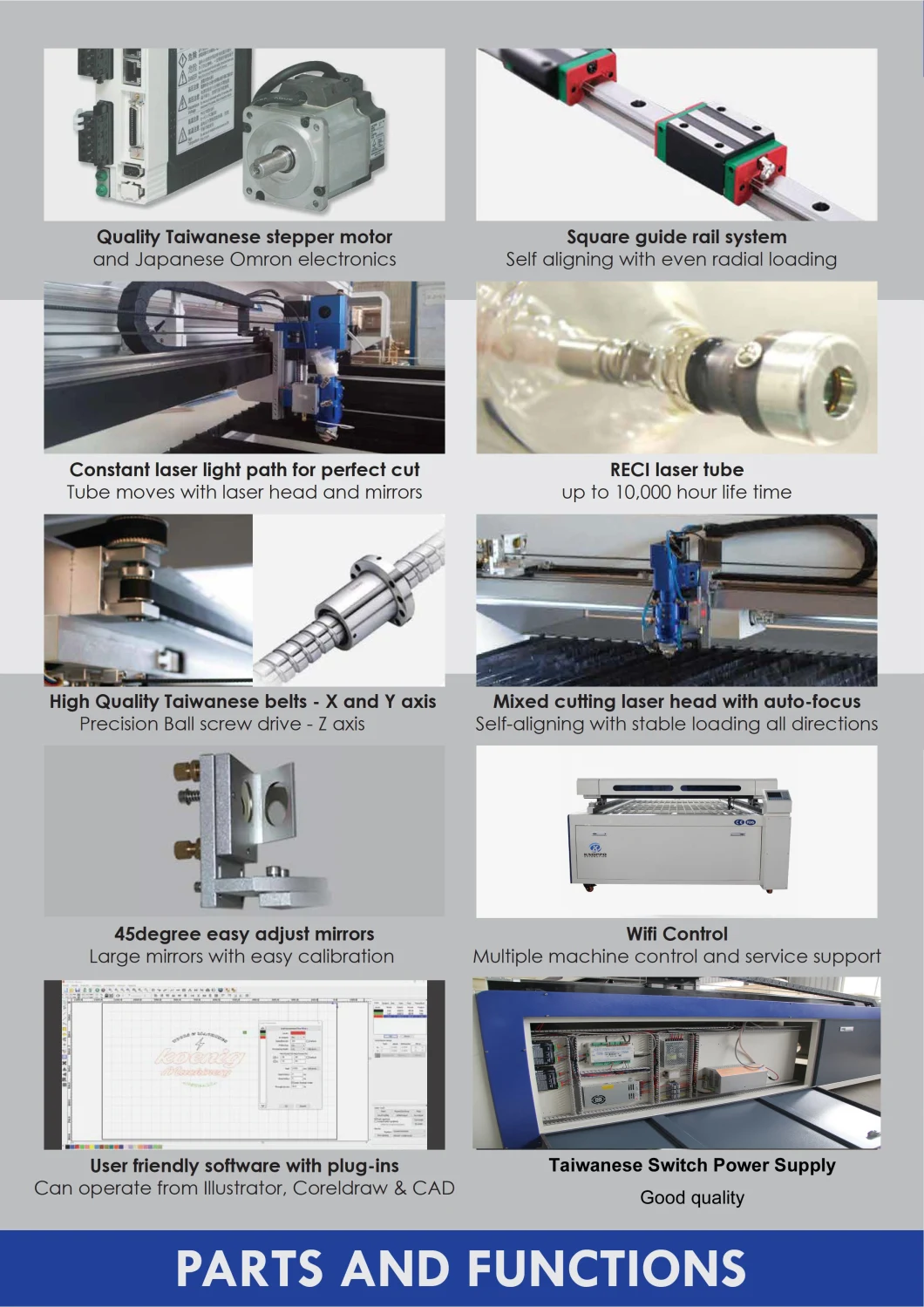 1325 Reci 80W 100W 130W 150W 180W 300W Mixed CO2 Laser Engraving Cutting Machine for Acrylic Wood Leather MDF Wood Metal and Nonmetal Materials